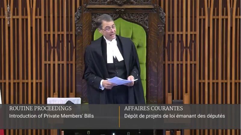 加拿大推动《加台关系架构法》 国会一读通过。(视频截图)
